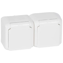 Forix IP44 fehér 2P+f csatlakozó aljzat, csapófedeles Legrand 782374