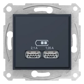 Sedna grafit dupla USB töltő, 2.1A